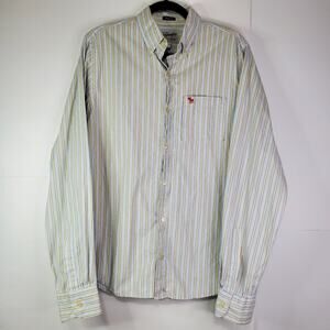 Abercrombie & Fitch Shirt Mens Mens Large Muscle Blue Long Sleeve Button Up